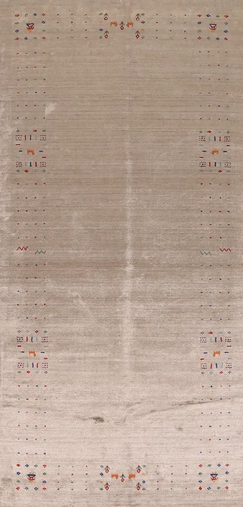 Silk Gabbeh Oriental Area Rug 5x12