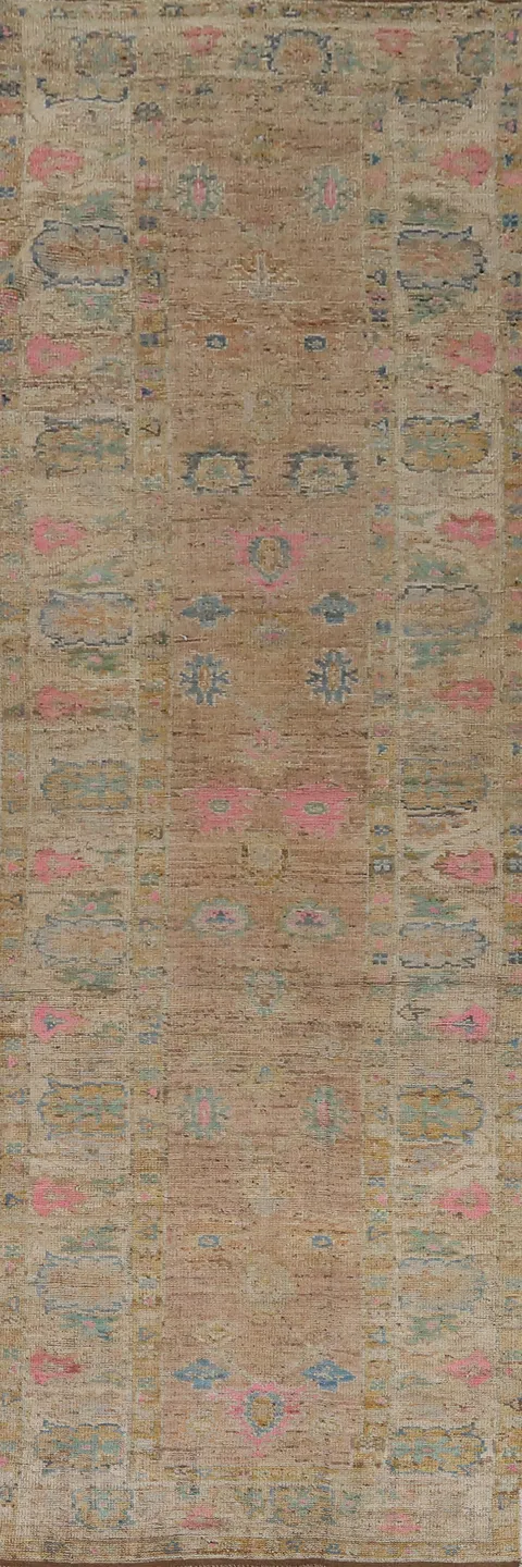 Handmade Oushak Turkish Runner Rug 4x16