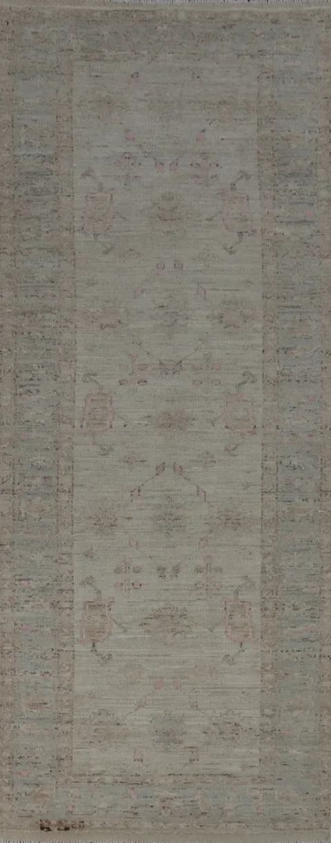 Handmade Oushak Turkish Runner Rug 3x10