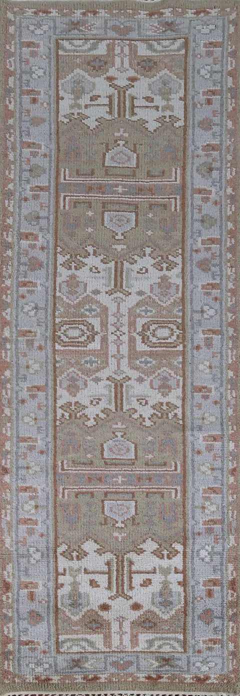 Handmade Oushak Indian Runner Rug 2x9