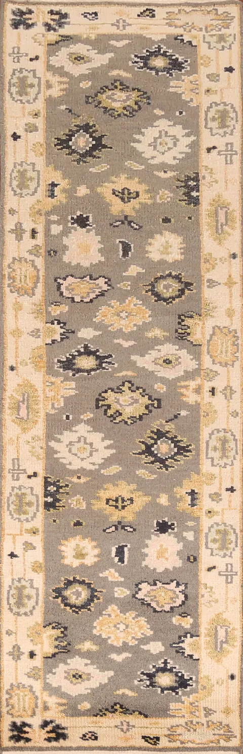 Handmade Oushak Indian Runner Rug 3x10