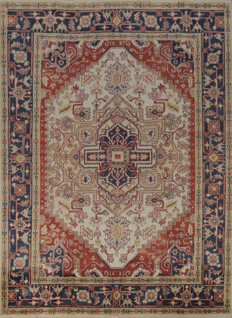 Geometric Heriz Serapi Indian Area Rug 8x10