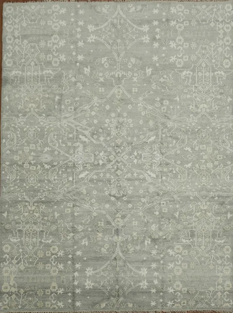 Classic Gray Rug with Exquisite Intricate Detailing 9x12