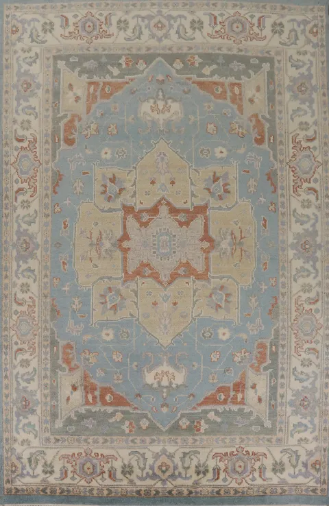 Light Blue Oushak Indian Area Rug 8x12