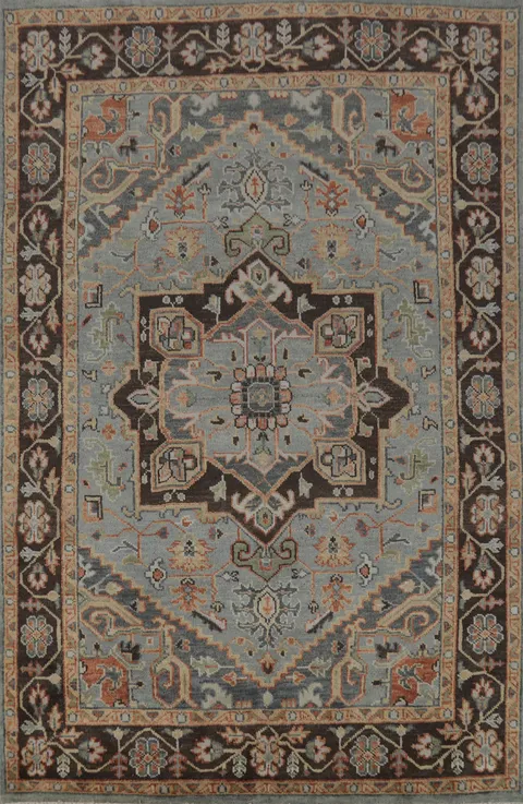 Light Blue Medallion Oushak Indian Area Rug 8x10