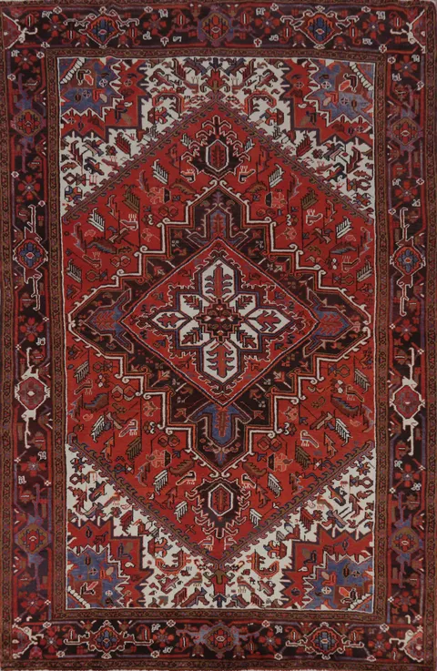 Geometric Heriz Persian Area Rug 7x10