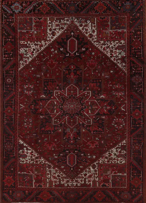 Vintage Red Heriz Persian Area Rug 10x13