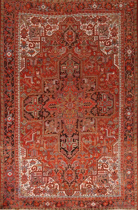 Geometric Heriz Persian Area Rug 8x12