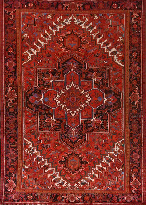 Vintage Geometric Heriz Persian Area Rug 10x13
