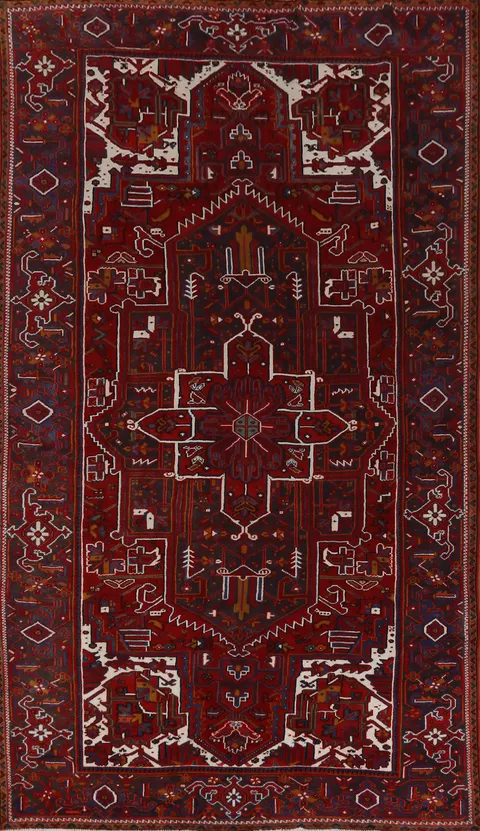 Vintage Geometric Heriz Persian Area Rug 8x12