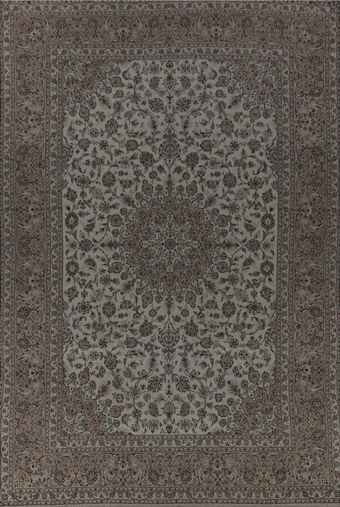 Floral Wool Kashan Persian Area Rug 9x13