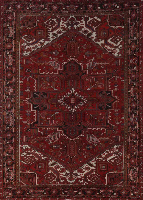 Vintage Red Heriz Persian Area Rug 8x11