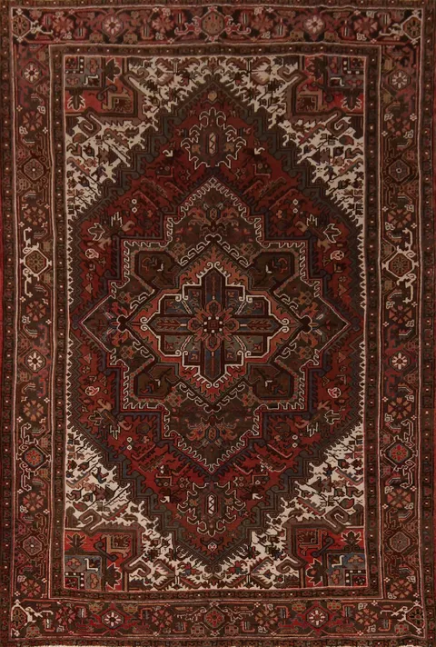 Vintage Wool Heriz Persian Area Rug 7x10