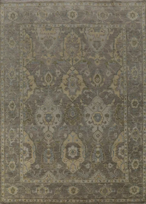 All-Over Gray Oushak Indian Area Rug 8x10