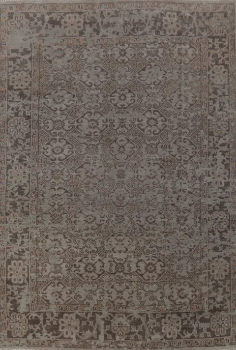 All-Over Wool Oushak Indian Area Rug 9x12