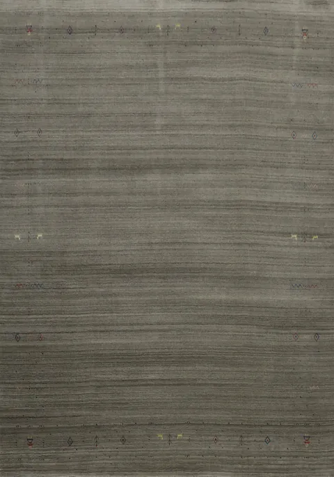 Artisan Woven Gray Gabbeh Area Rug 8x10 with Subtle Pattern Detail