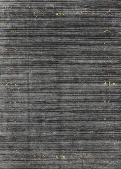 Elegant Gabbeh Area Rug 8x10 with Subtle Border Accents