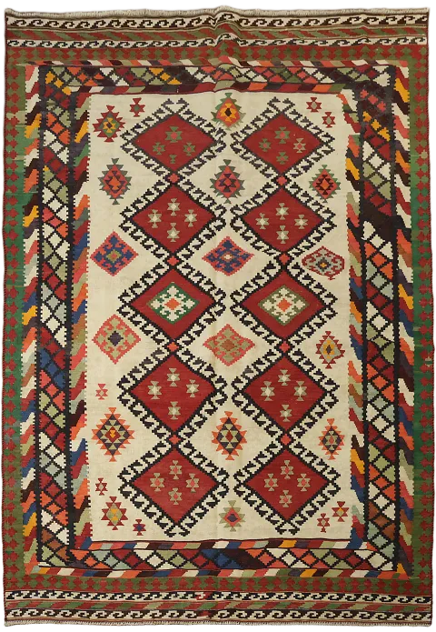 Vegetable Dye Kilim Qashqai Persian Area Rug 5x8