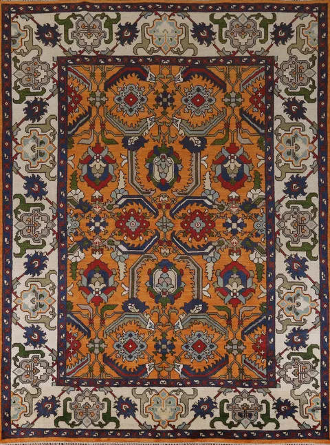 Orange Wool Heriz Serapi Indian Area Rug 8x10