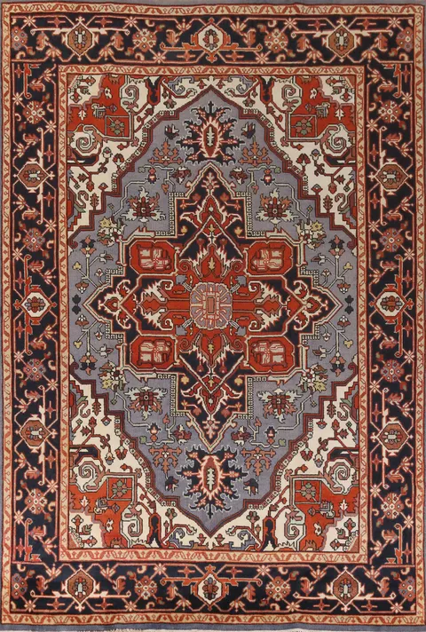 Geometric Heriz Serapi Indian Area Rug 10x13