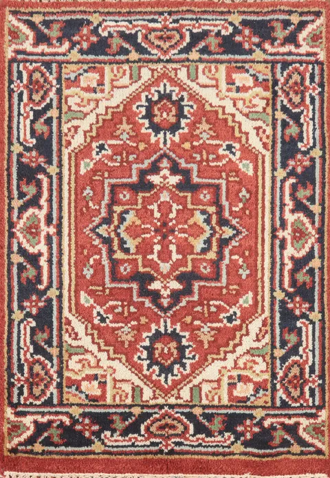 Geometric Heriz Serapi Indian Rug 2x3