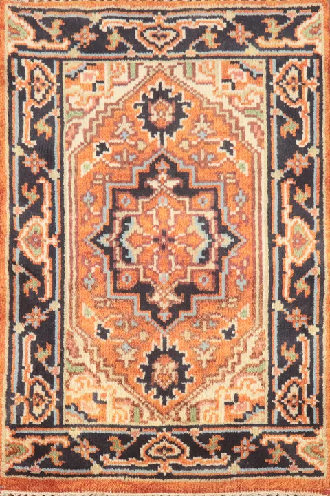 Geometric Heriz Serapi Indian Foyer Rug 2x3