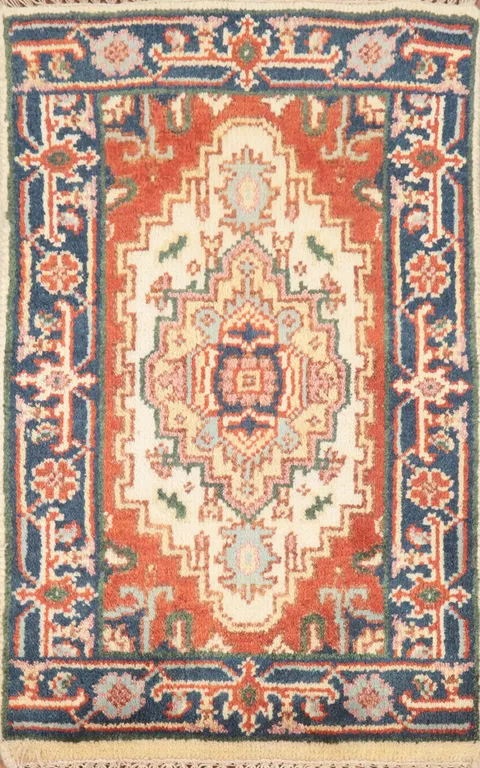 Geometric Heriz Serapi Indian Rug 2x3