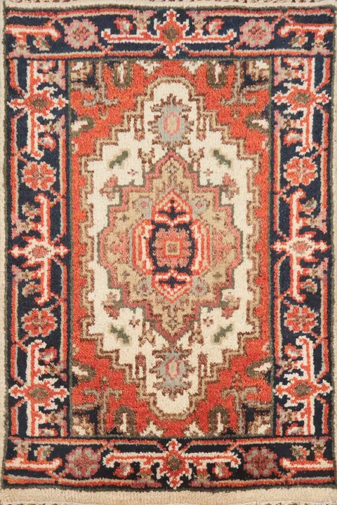 Geometric Heriz Serapi Indian Rug 2x3