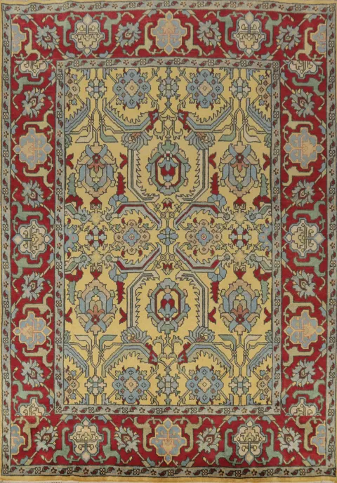 Handmade Wool Yellow Heriz Serapi Indian Area Rug 8x10