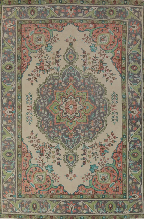 Traditional Wool Tabriz Persian Area Rug 6x9
