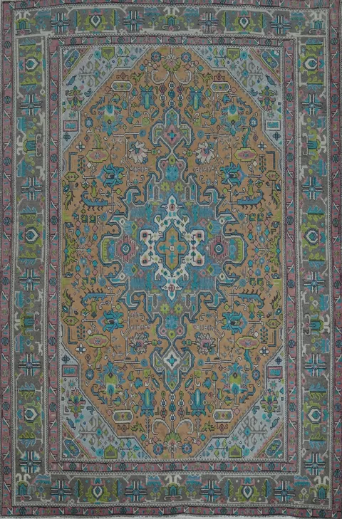 Traditional Wool Tabriz Persian Area Rug 7x9