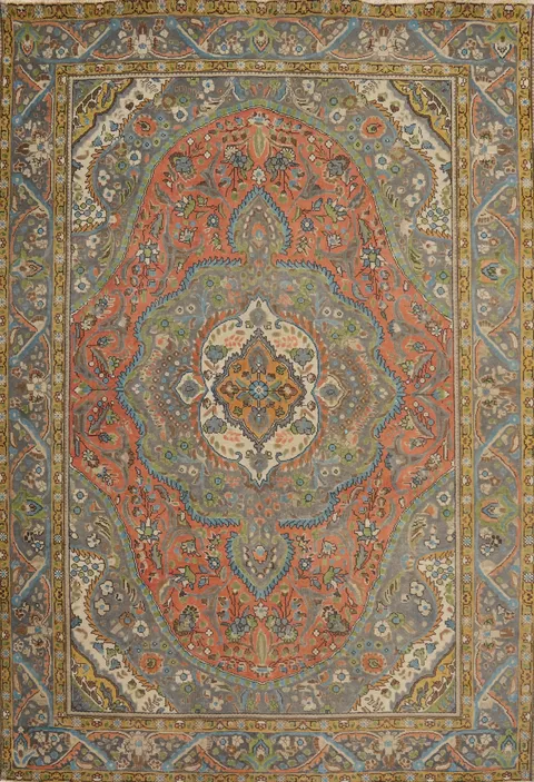 Traditional Wool Tabriz Persian Area Rug 7x9