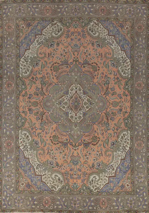 Traditional Wool Tabriz Persian Area Rug 10x13