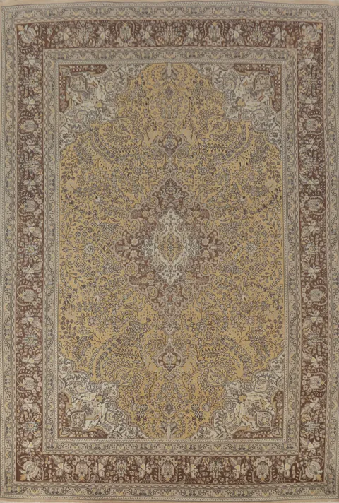 Vintage Wool Floral Tabriz Persian Area Rug 8x11