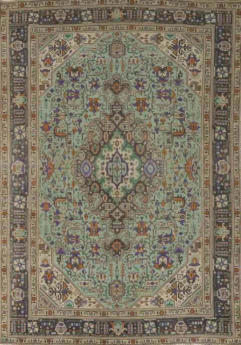 Traditional Wool Tabriz Persian Area Rug 6x9