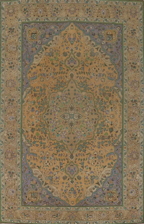 Handmade Floral Wool Tabriz Persian Area Rug 7x10