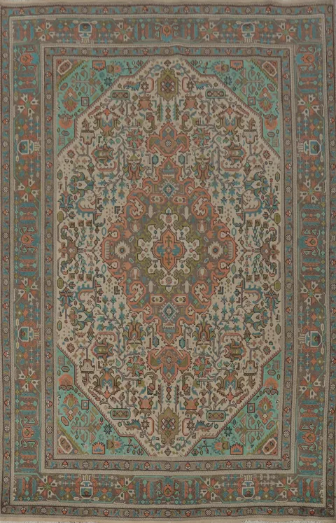 Traditional Wool Tabriz Persian Area Rug 6x9