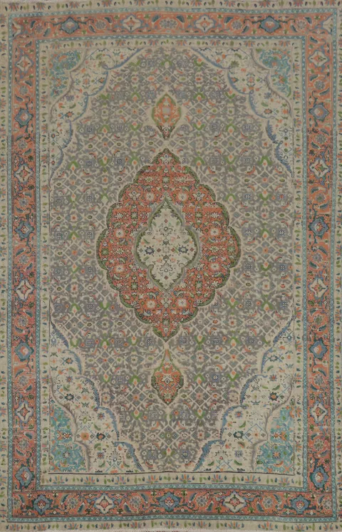 Traditional Wool Tabriz Persian Area Rug 6x9