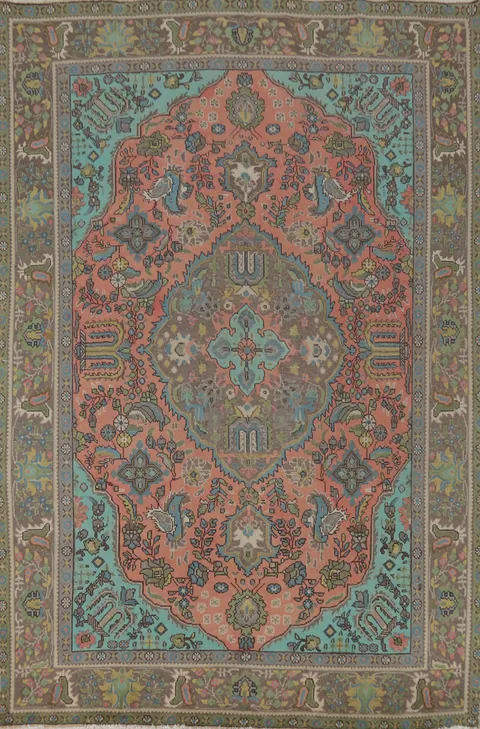 Traditional Wool Tabriz Persian Area Rug 7x9