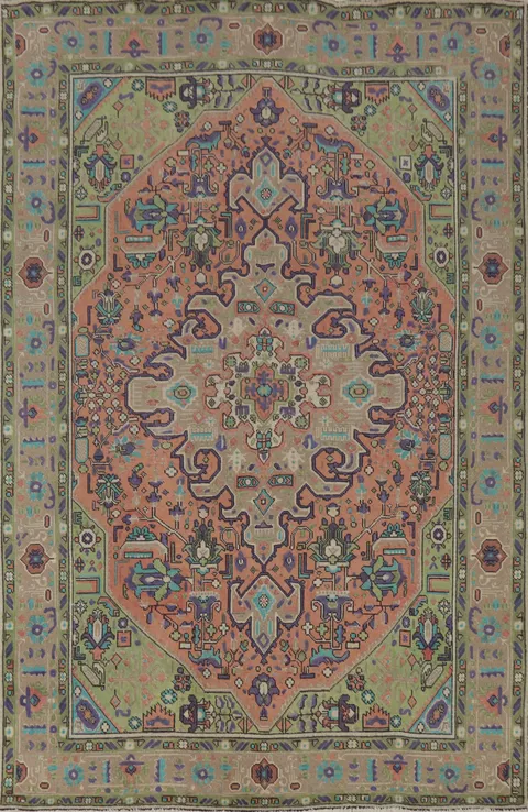 Traditional Wool Tabriz Persian Area Rug 6x10