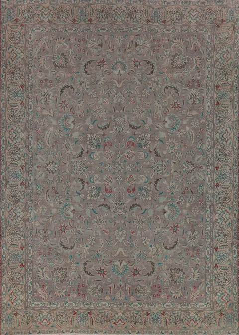 All-Over Floral Tabriz Persian Area Rug 10x13
