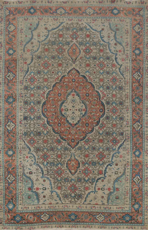 Traditional Wool Tabriz Persian Area Rug 6x9