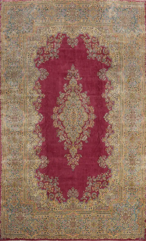 Vegetable Dye Kerman Persian Large Rug 12x18