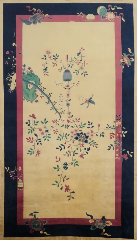 Vegetable Dye Art Deco Chinese Large Rug 10x17