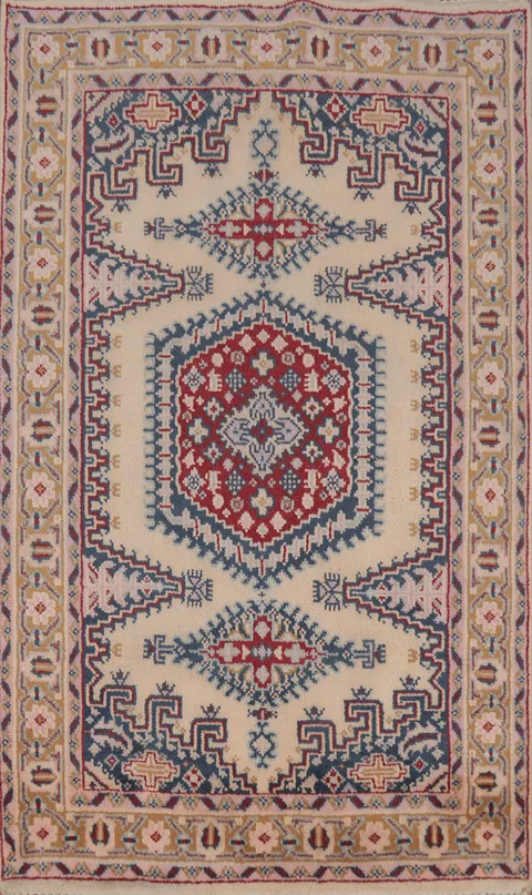Handmade Wool Viss Indian Foyer Rug 4x6