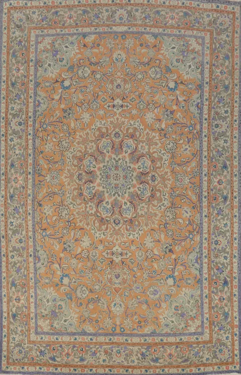 Floral Wool Tabriz Persian Area Rug 8x11