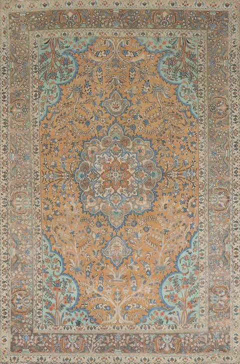 Traditional Floral Tabriz Persian Area Rug 7x11