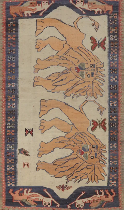 Vegetable Dye Kilim Qashqai Persian Area Rug 6x9