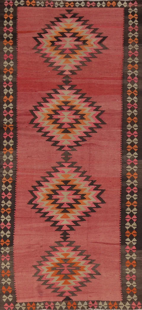 Vegetable Dye Kilim Oriental Area Rug 5x13