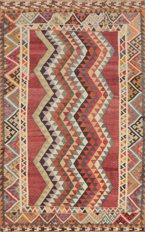 Vegetable Dye Kilim Qashqai Persian Rug 5x7